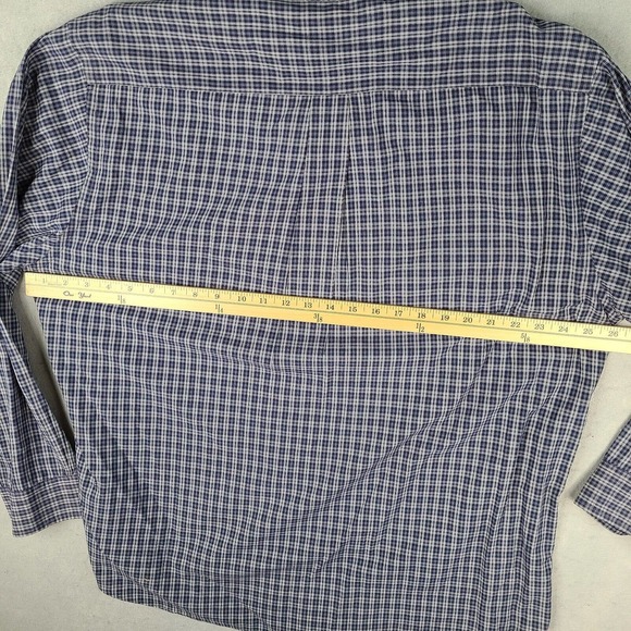 Brooks Sport Shirt Men's‎ Large Blue White Plaid Button Down 100% Cotton - Picture 8 of 12
